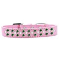 Unconditional Love Sprinkles Pearl & Emerald Green Crystals Dog CollarLight Pink Size 12 UN797395